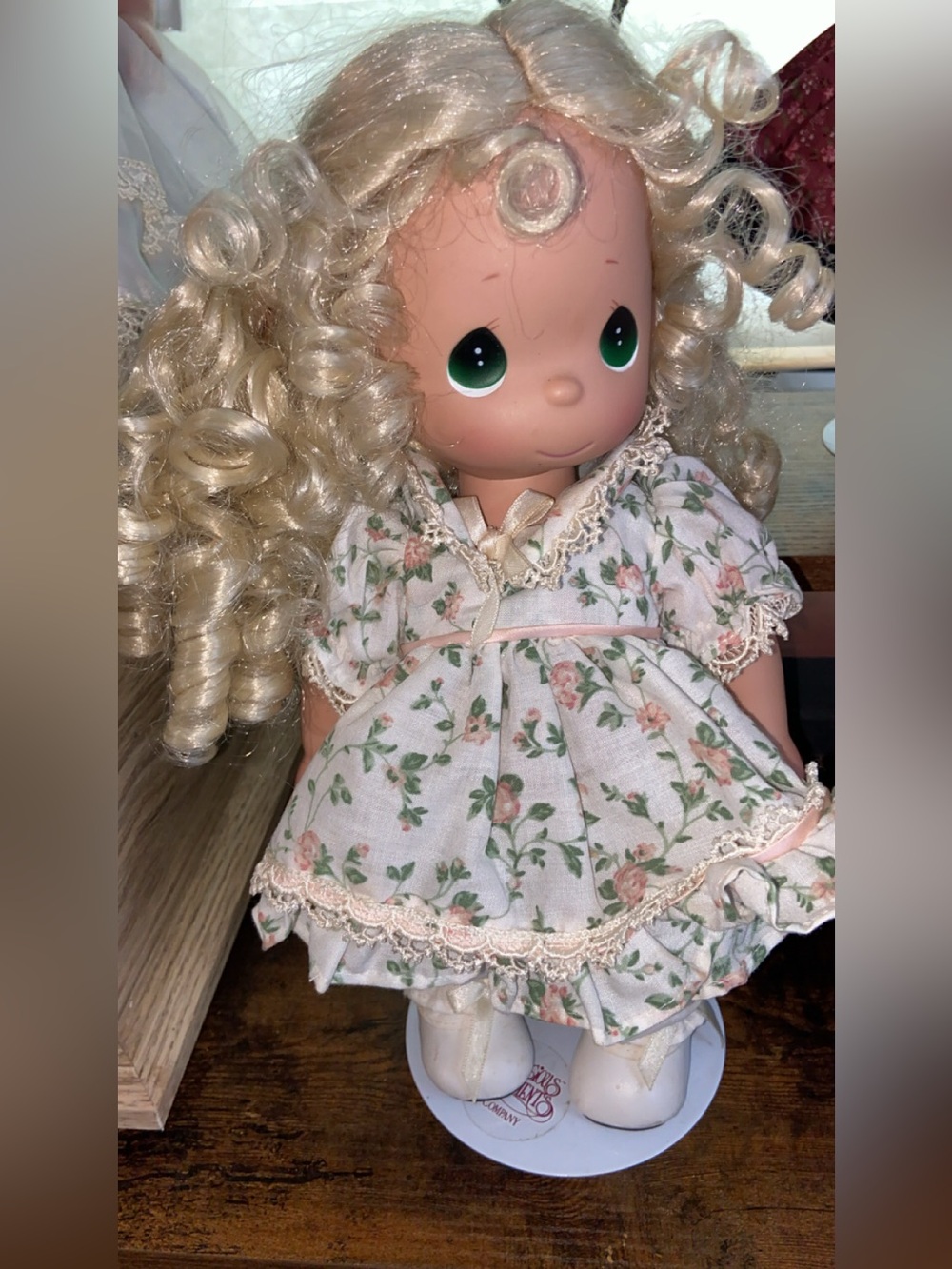 Blonde Curly-Haired Floral Dress Kids Doll - Classic Playtime precious moment’s